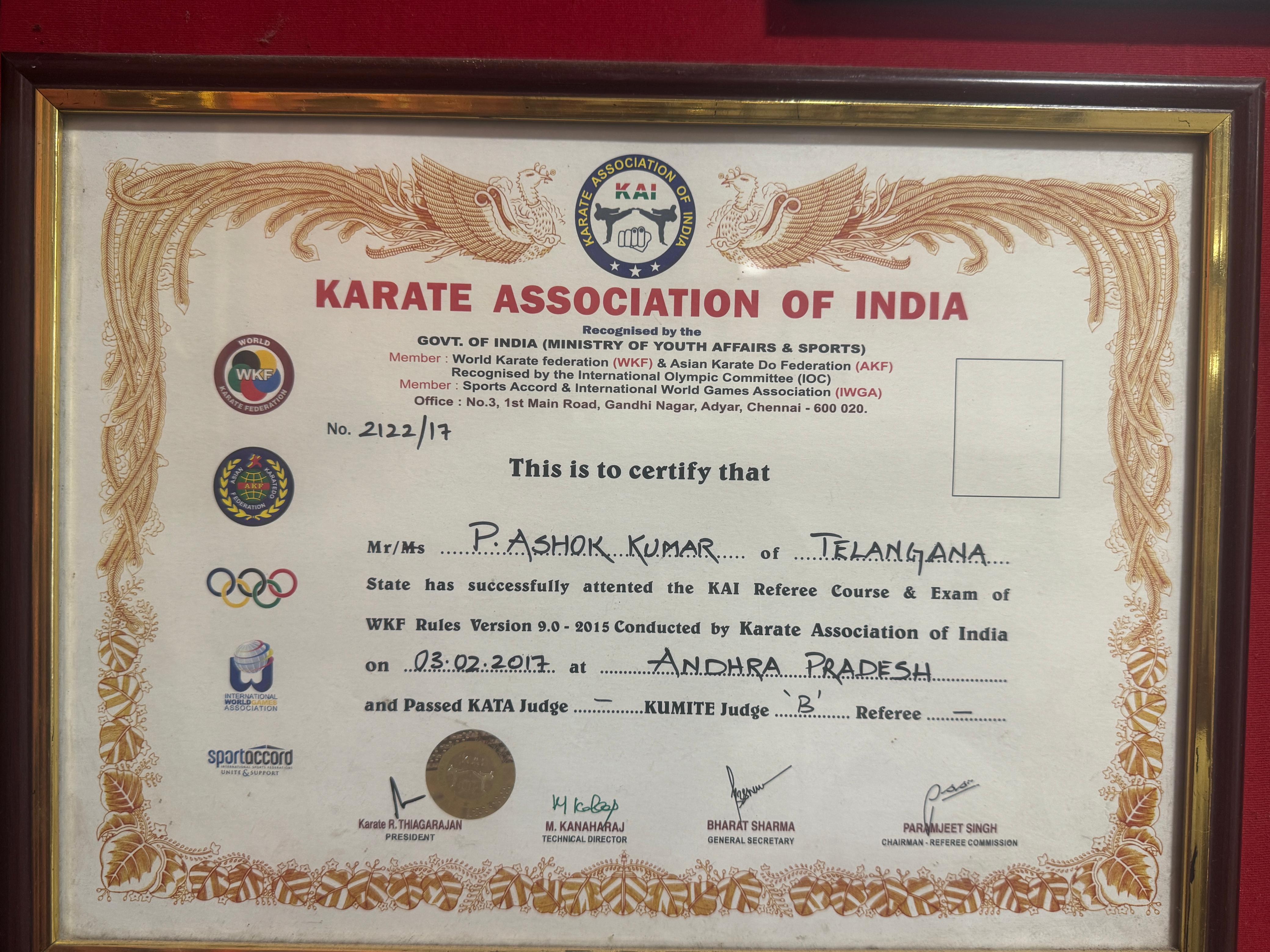 National Referee in Karate